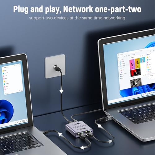 Verilux® 1000Mbps RJ45 Gigabit Ethernet Splitter 1 to 2 Adapter Network Extender Connector Cable for PC TV Box 2 PCS Verilux® 1000Mbps RJ45 Gigabit Ethernet Splitter 1 to 2 Adapter Network Extender Connector Cable for PC TV Box 2 PCS